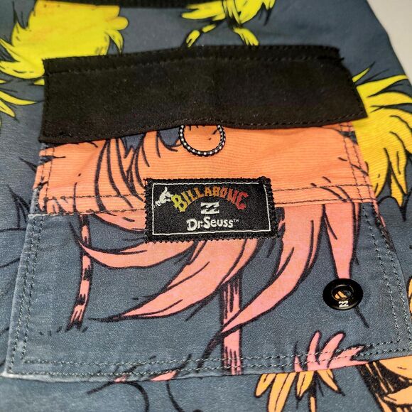 Billabong Board Shorts Dr Seuss Lorax Size 27 Swim Trunks Beach EUC - Picture 4 of 6
